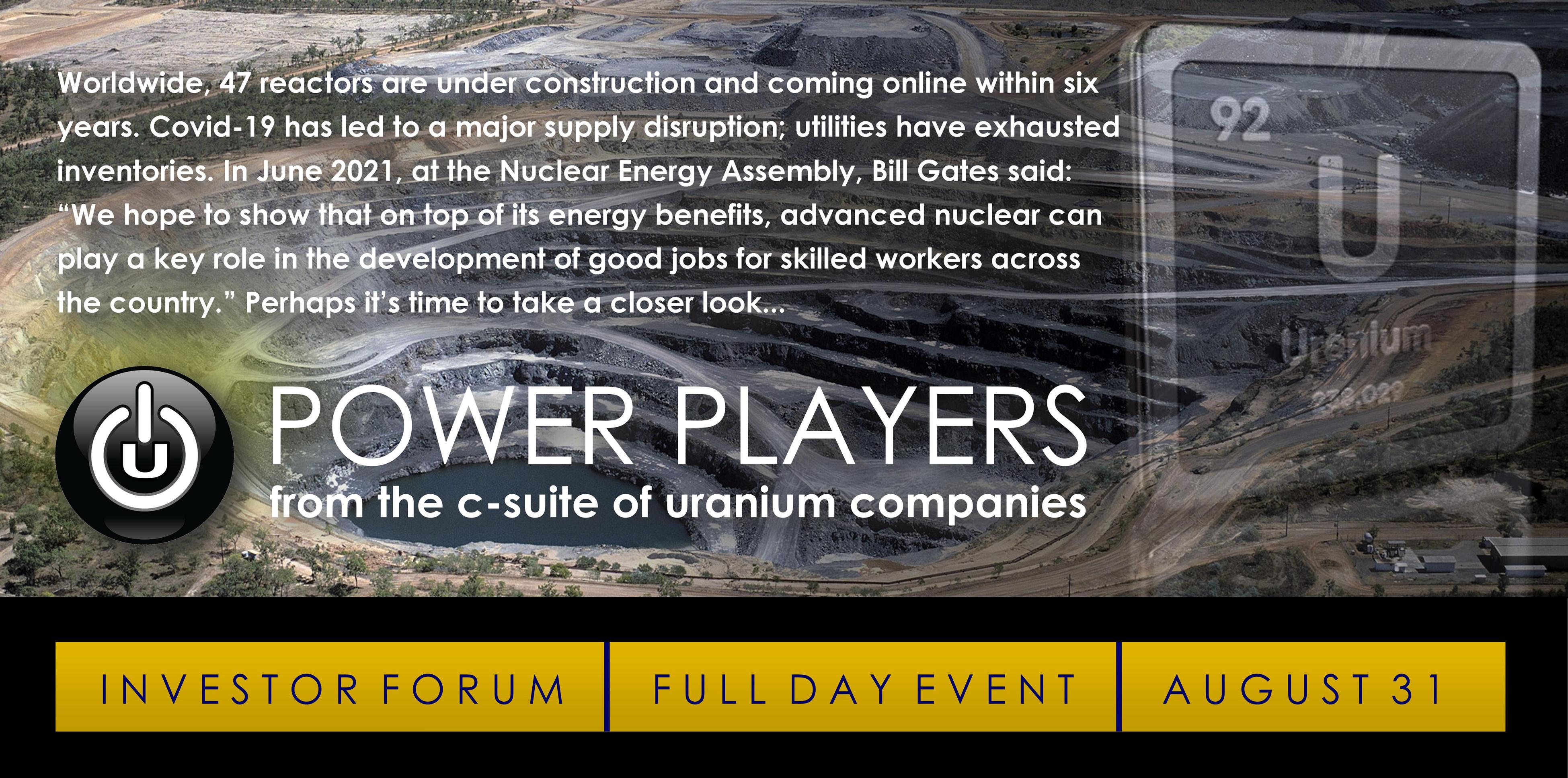 Noble Capital Markets Uranium Power Players Investor Forum Presenting Companies
